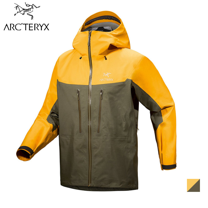 Arcteryx 始祖鳥 男 Alpha 防水外套 龍紋綠/艾斯黃 GORE-TEX 夾克 X000006454