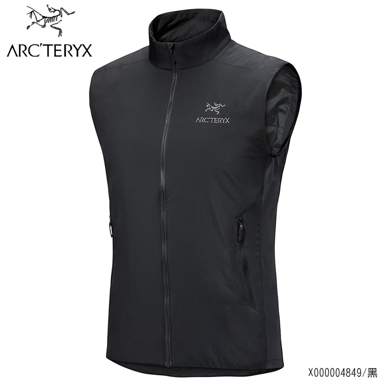 Arcteryx 始祖鳥 男 Atom SL 化纖背心 黑 絹絲白/生命藍 Coreloft背心 X000004849