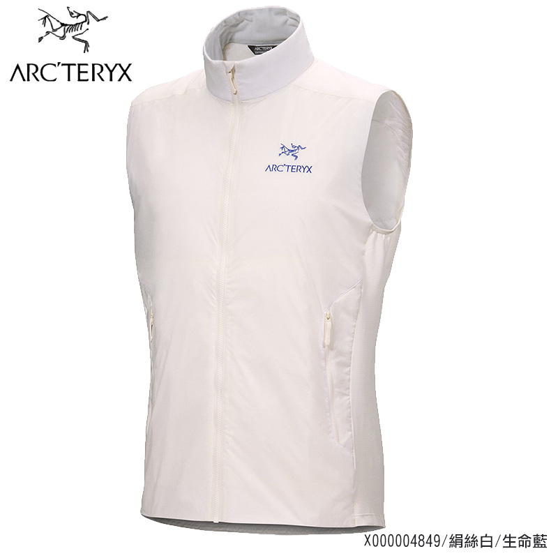 Arcteryx 始祖鳥 男 Atom SL 化纖背心 黑 絹絲白/生命藍 Coreloft背心 X000004849