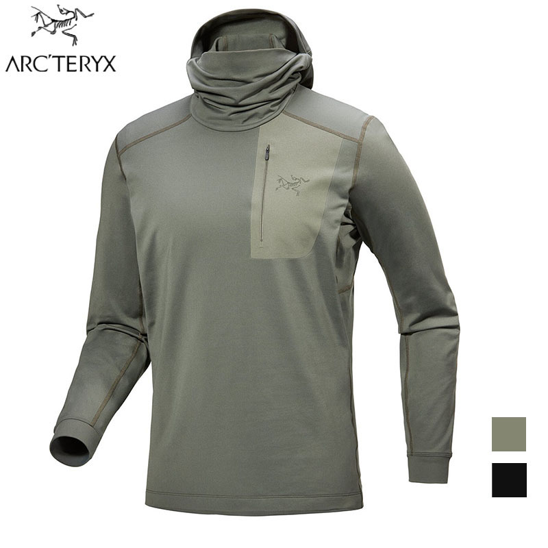 Arcteryx 始祖鳥 男 Rho LT套頭衫 黑 糧草綠 連帽衣 輕量 X000009423