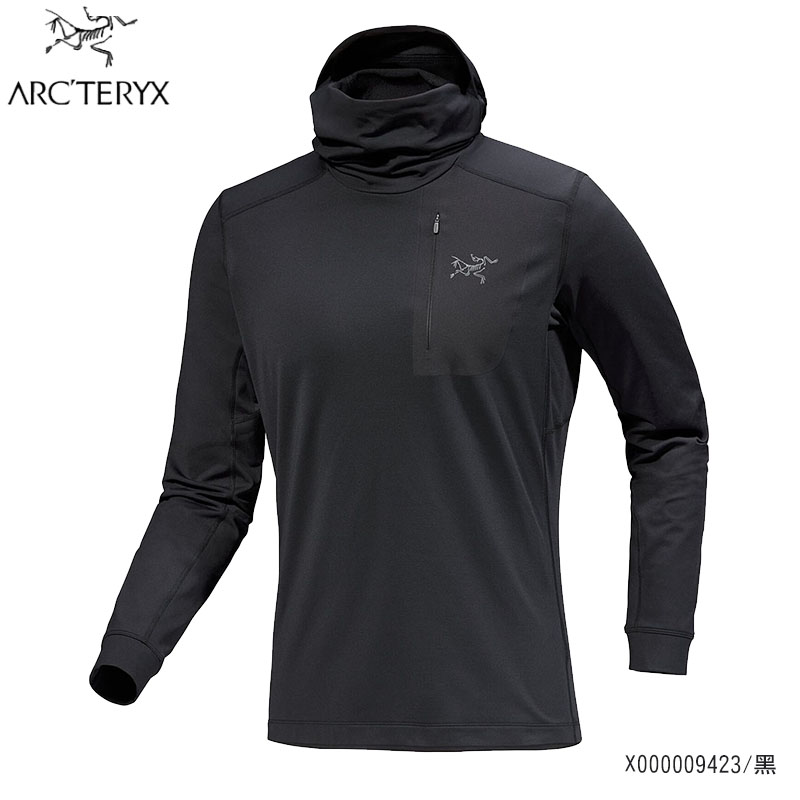 Arcteryx 始祖鳥 男 Rho LT套頭衫 黑 糧草綠 連帽衣 輕量 X000009423