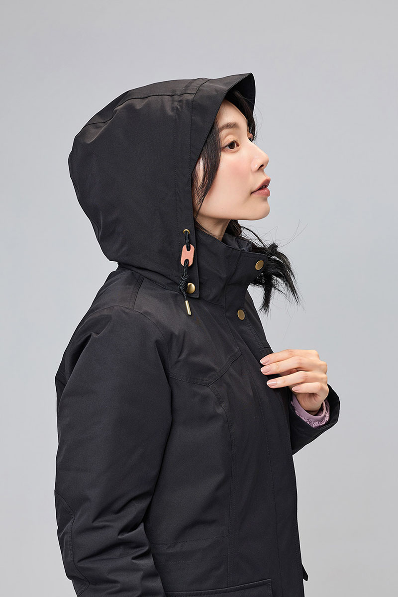 ATUNAS 歐都納 女款GORE-TEX+保暖羽絨二件式外套 黑 都會休閒外套 A1GT2304W