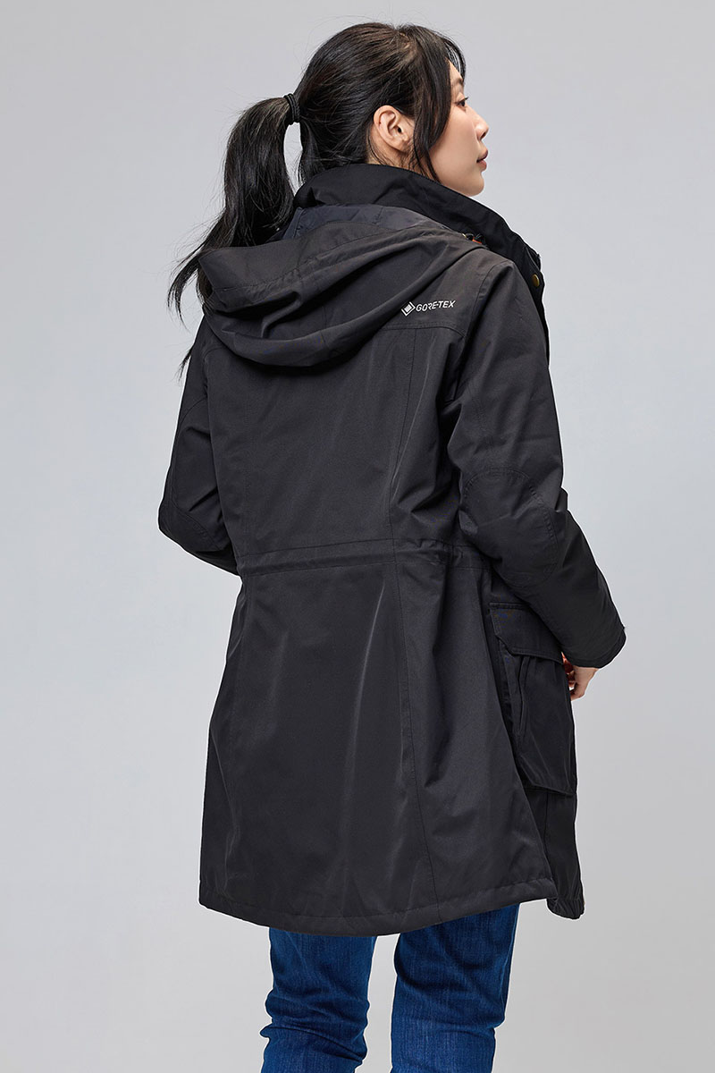 ATUNAS 歐都納 女款GORE-TEX+保暖羽絨二件式外套 黑 都會休閒外套 A1GT2304W