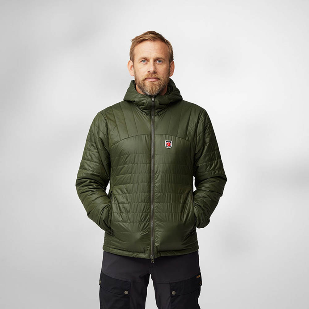 Fjallraven 北極狐 Expedition X-Latt 男化纖連帽夾克 黑 深森綠 12500157