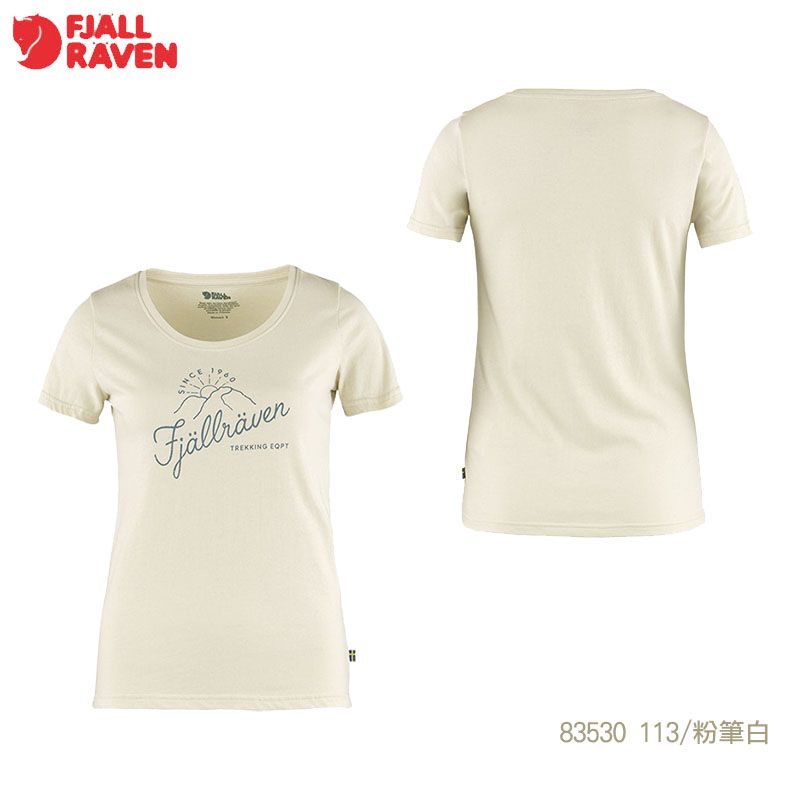 Fjallraven 北極狐 Sunrise T-shirt 短袖 女 圓領上衣 粉筆白 花椒紅 海軍藍 83530