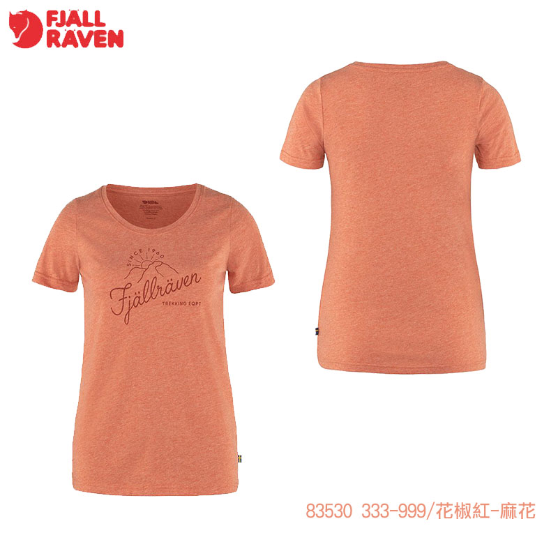 Fjallraven 北極狐 Sunrise T-shirt 短袖 女 圓領上衣 粉筆白 花椒紅 海軍藍 83530