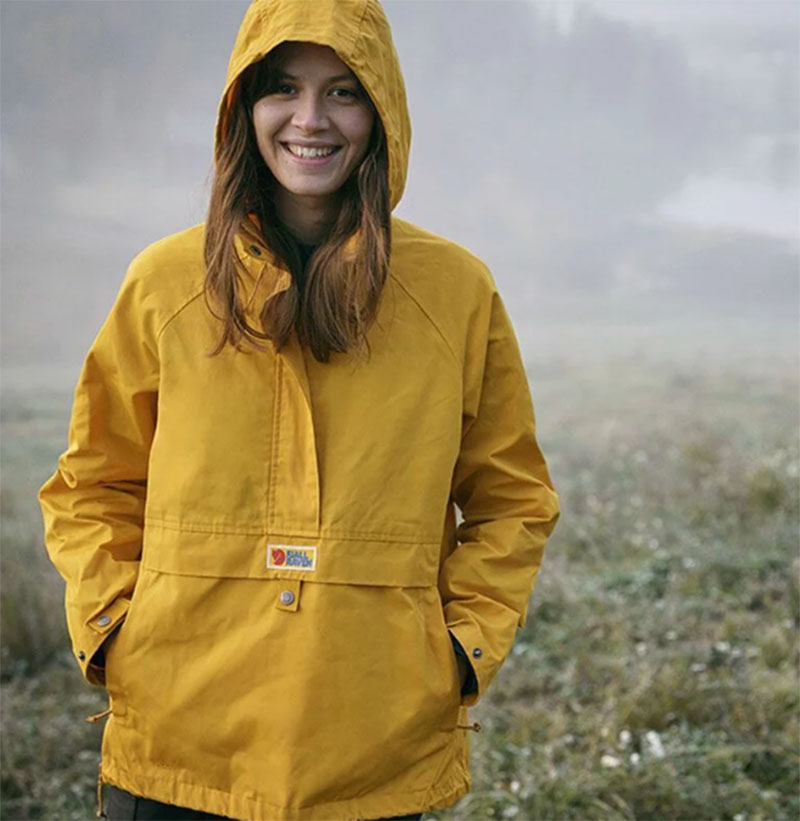 Fjallraven 北極狐 Vardag Anorak 半開襟夾克 女 芥末黃 連帽風衣 登山 風衣外套 87009