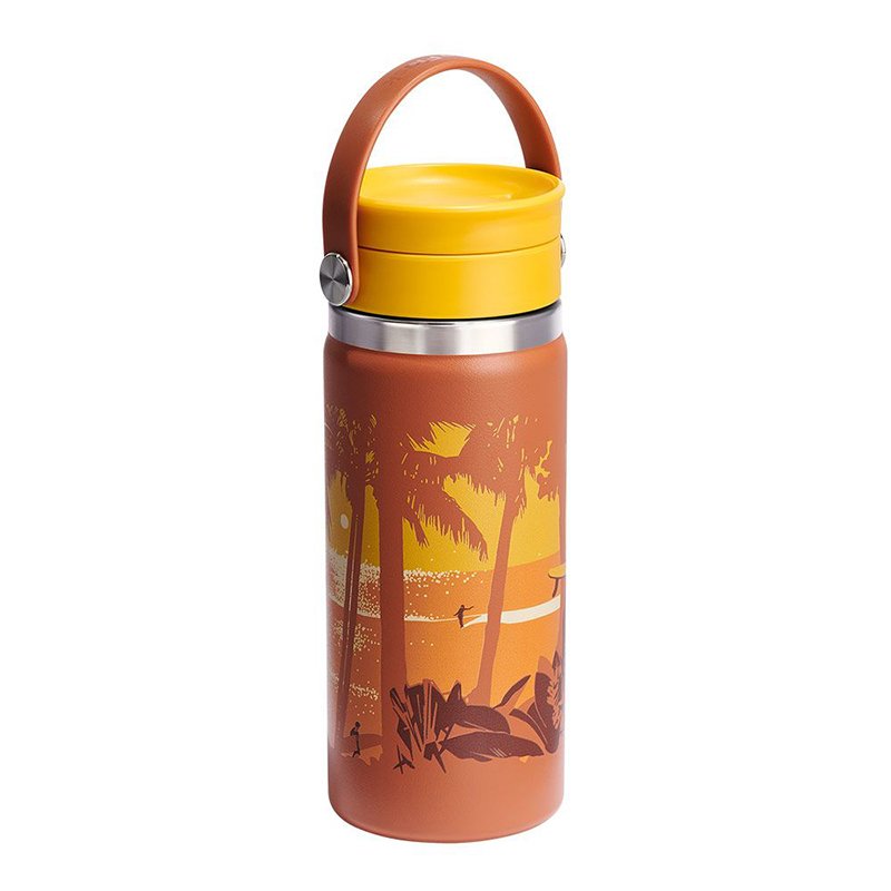 Hydro Flask 美國 Kailah 16oz/473ml 旋轉咖啡蓋保溫瓶 胡桃橘 藝術家聯名系列