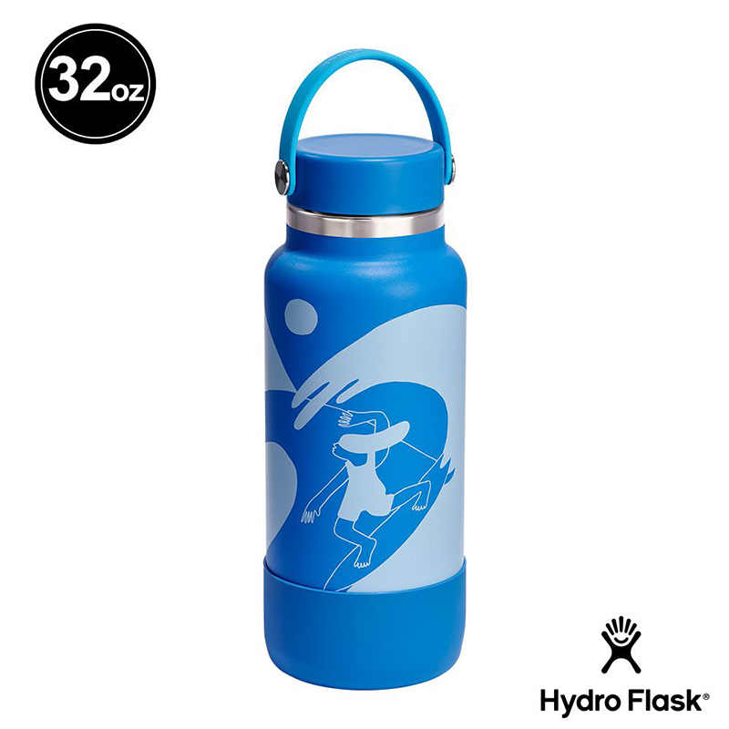 Hydro Flask 美國 Ty Williams 32oz/946ml 寬口真空保溫鋼瓶 藍寶石 藝術家聯名系列